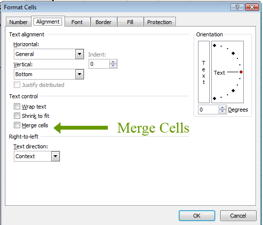 Merge Cells